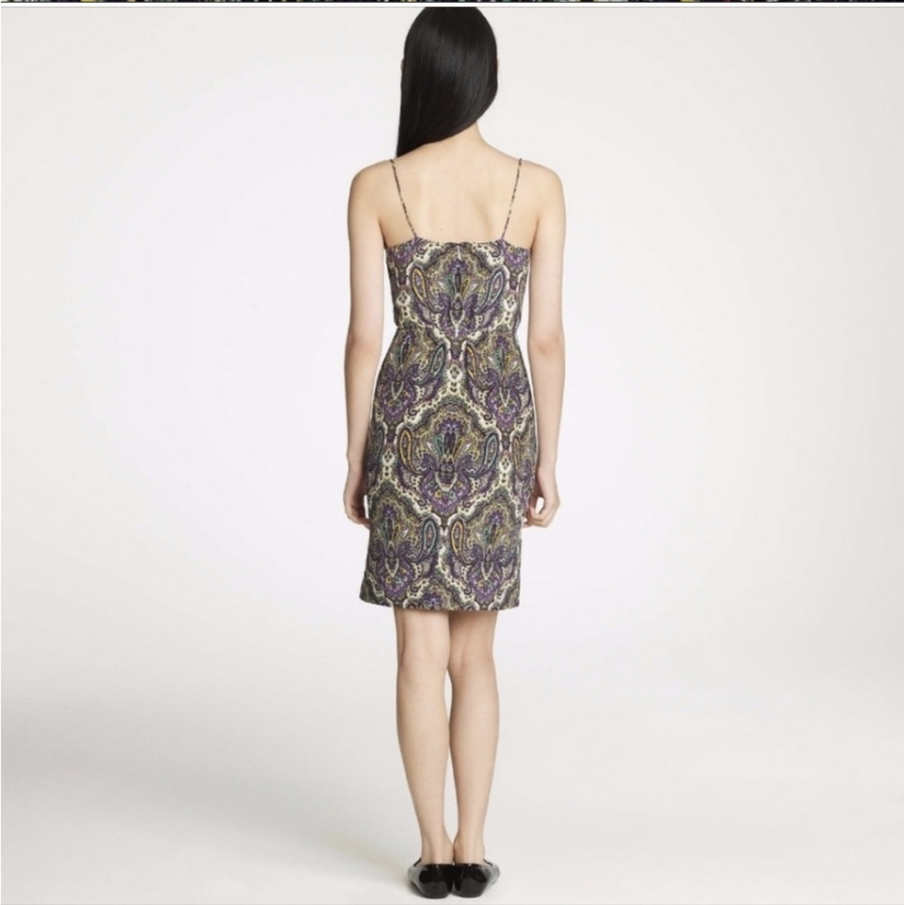J.Crew Blouson Silk Dress in Royal Paisley Size 8 - Picture 3 of 16